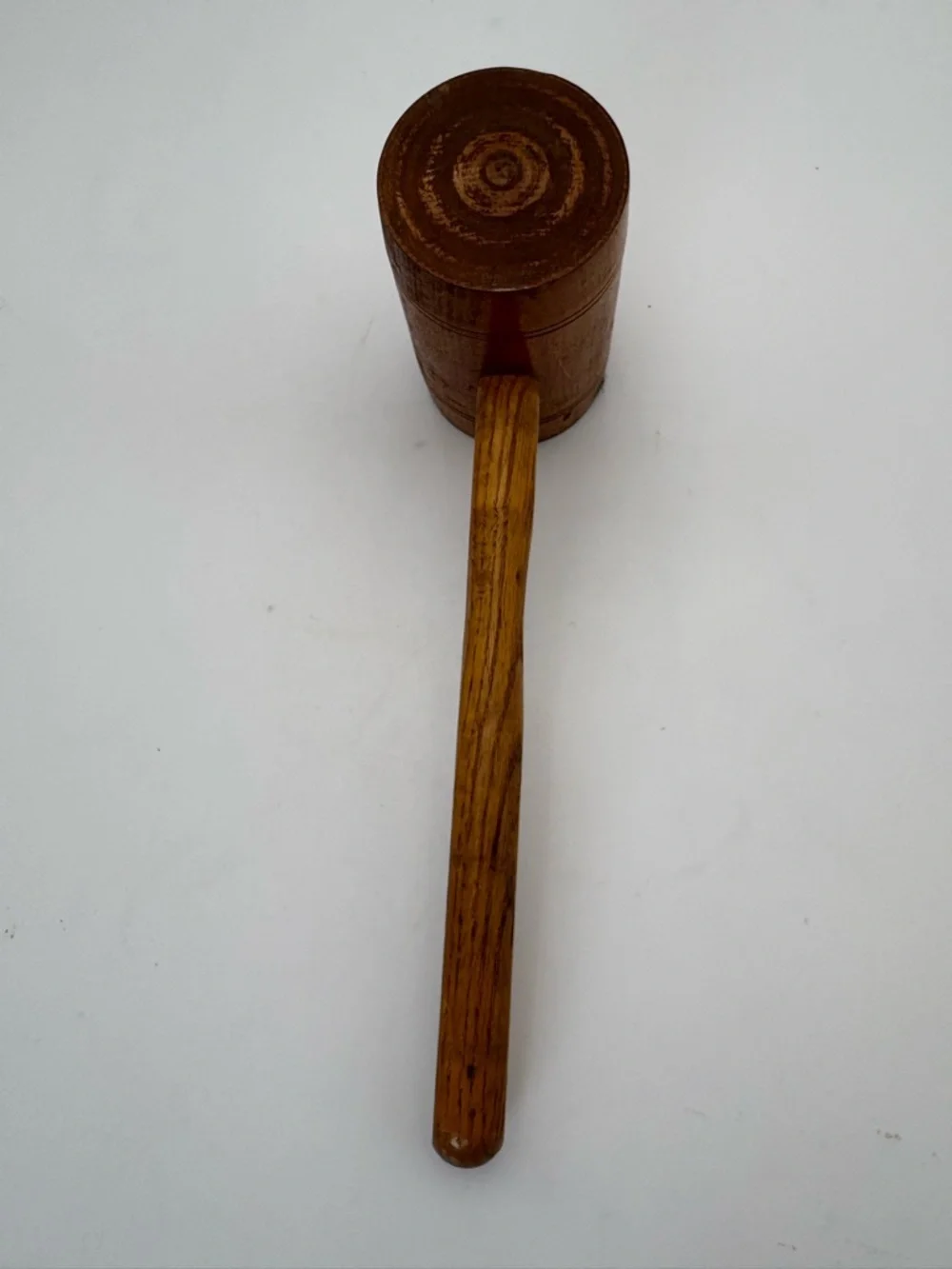 Vintage or Antique Handcrafted Wooden Mallet - Natural Brown